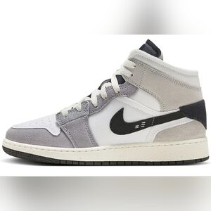 Big Kids Air Jordan 1 Mid SE Craft GS 'Inside Out - Cement Grey'